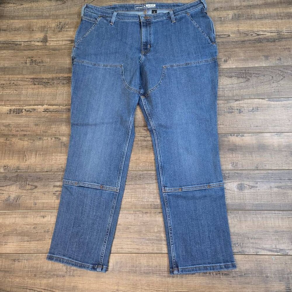 Carhartt relaxed fit plus size 18 short jeans flex waist stretchy comfortable